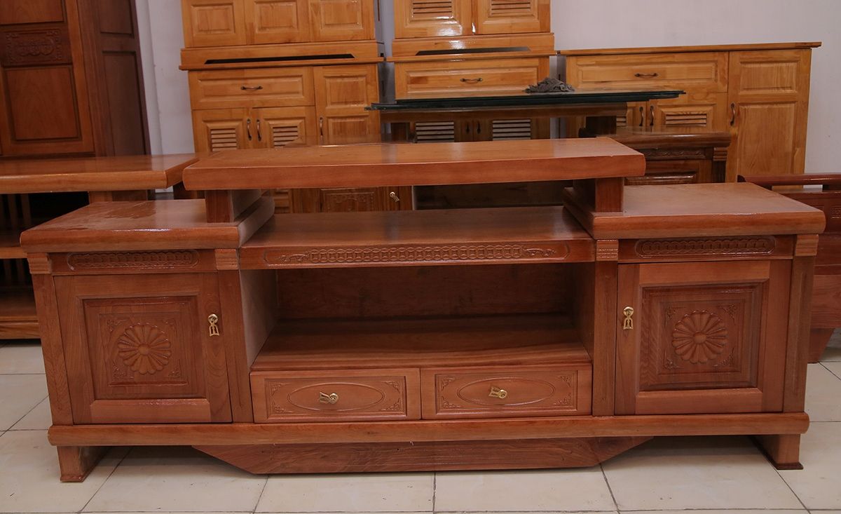 Thiết kế kệ tivi nguyên khối cao cấp dễ dàng kết hợp nhiều phong cách