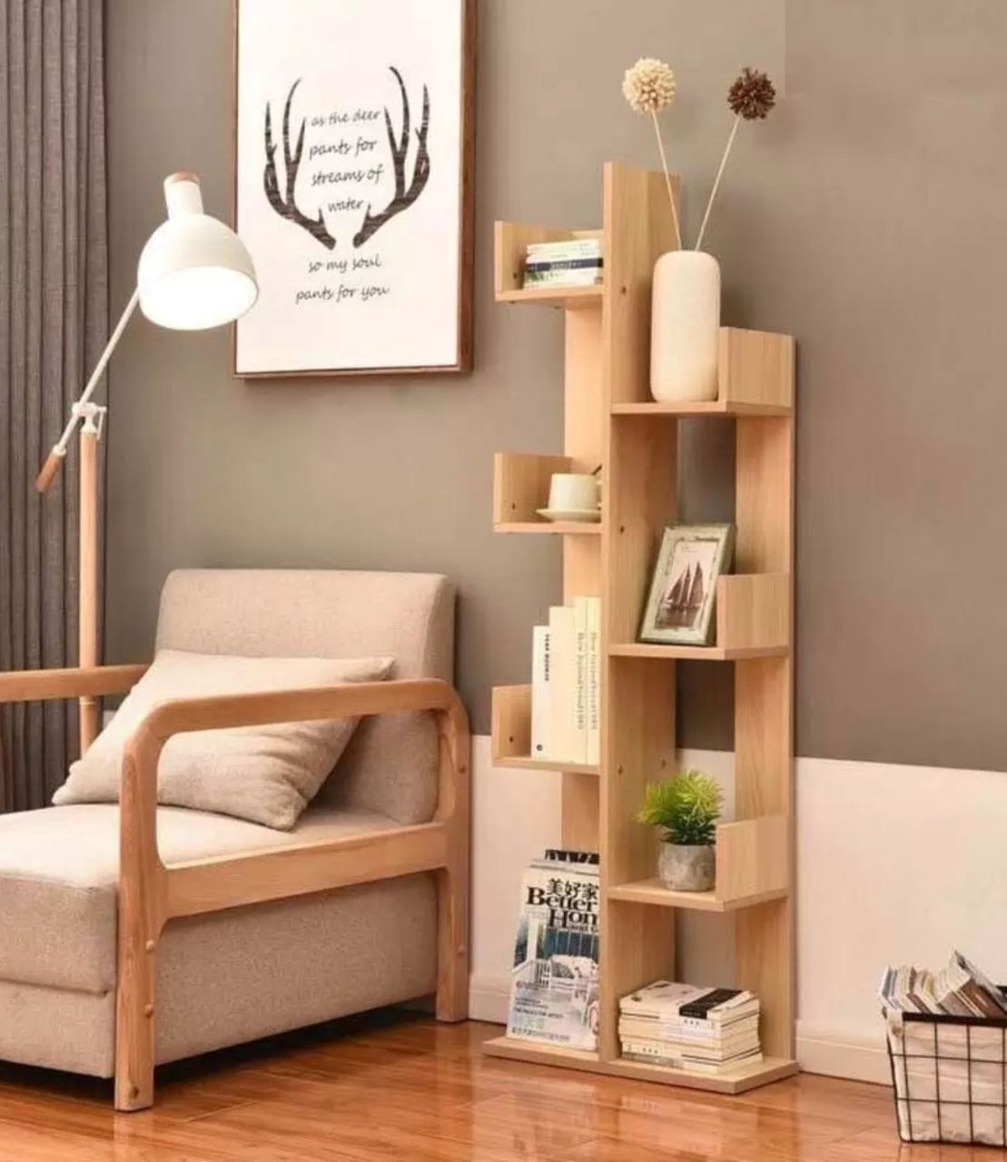 Cách 20: Trang trí góc đọc sách chill cho phòng ngủ, phòng khách