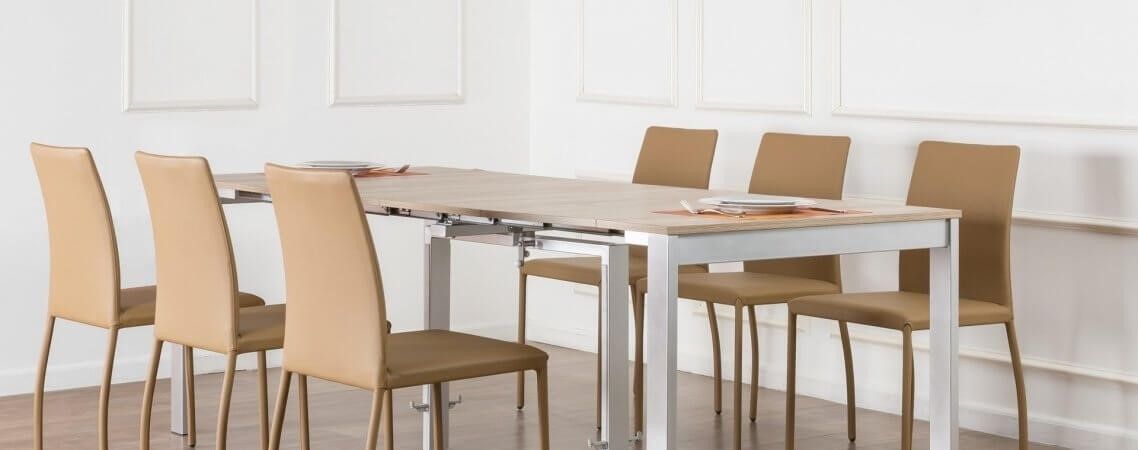 Thiết kế bàn ăn thông minh kéo dài tăng diện tích
