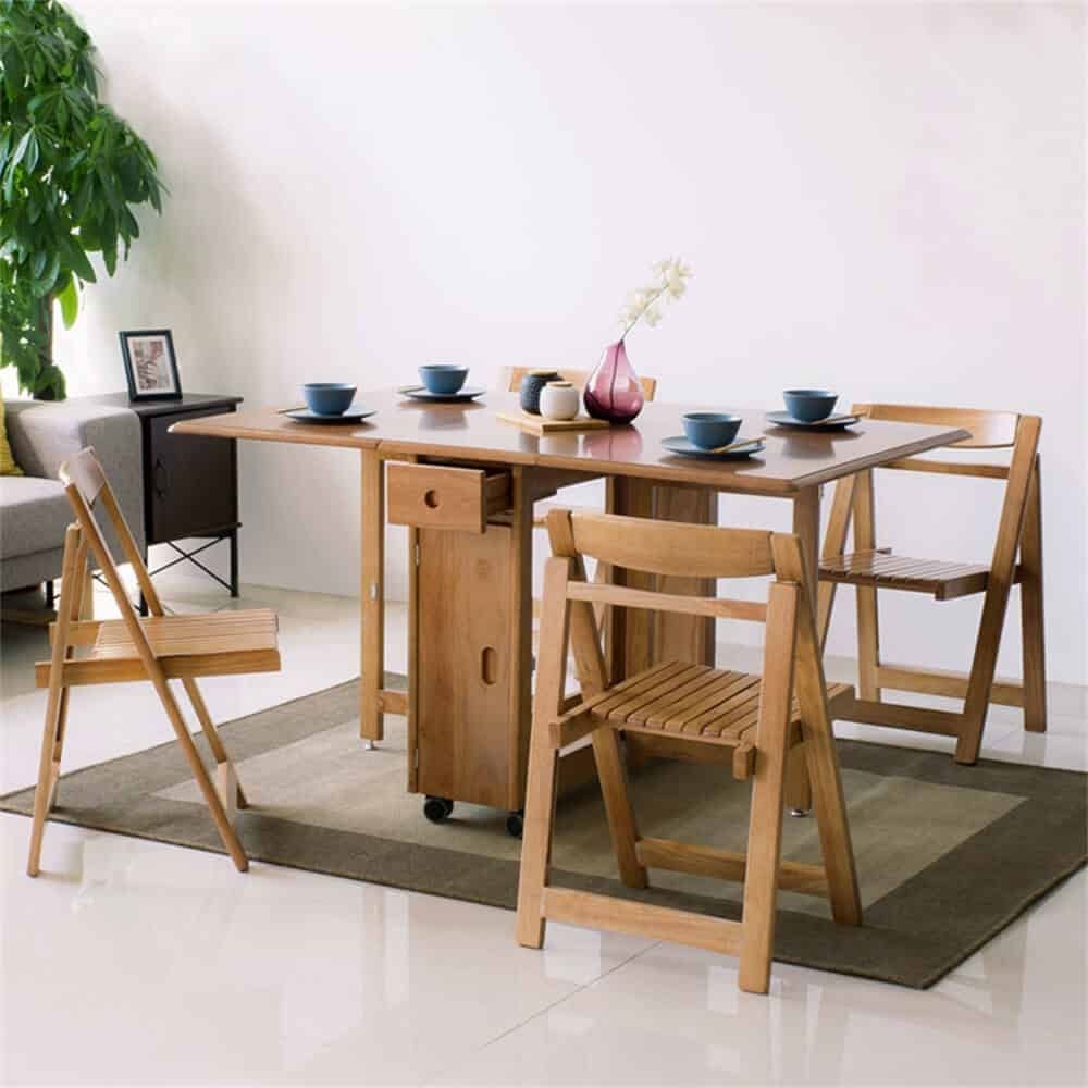 Bàn ăn thông minh kéo dài từ chất liệu gỗ cao cấp