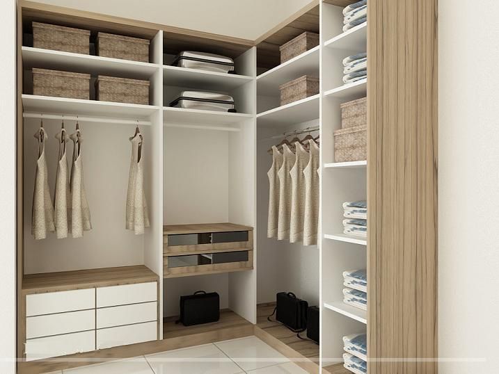 Tủ quần áo treo tường hầu như tận dụng được tất cả những góc chết trong căn phòng
