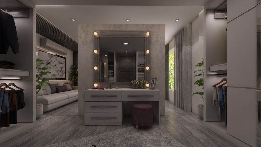 Mẫu bàn trang điểm nhựa kết hợp đèn led sang trọng cao cấp