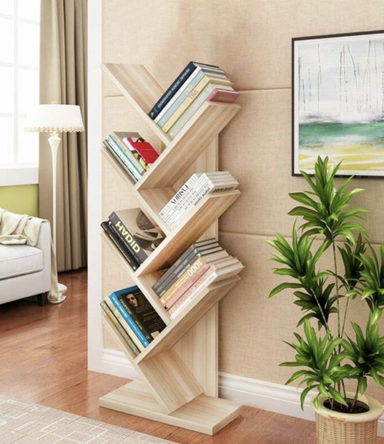 Kệ sách làm từ gỗ ghép thông