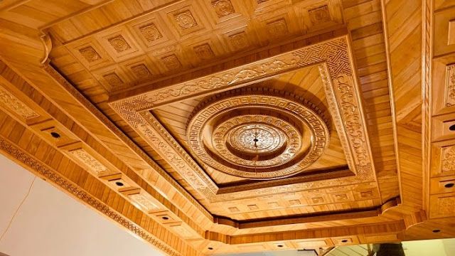 Trần nhà bằng gỗ dổi đem đến vẻ đẹp hiện đại nhưng đầy ấm cúng cho gia đình