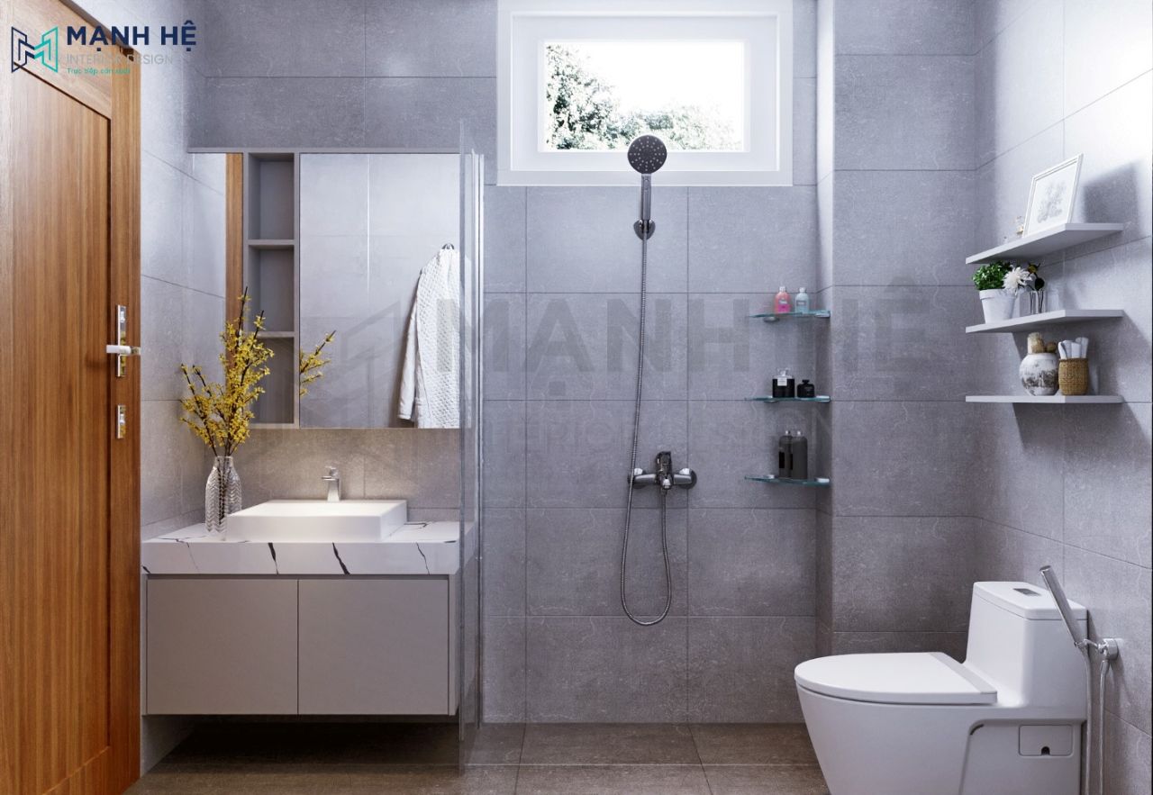 Hệ tủ lavabo thiết kế treo tường dễ dàng vệ sinh và tránh ẩm ướt