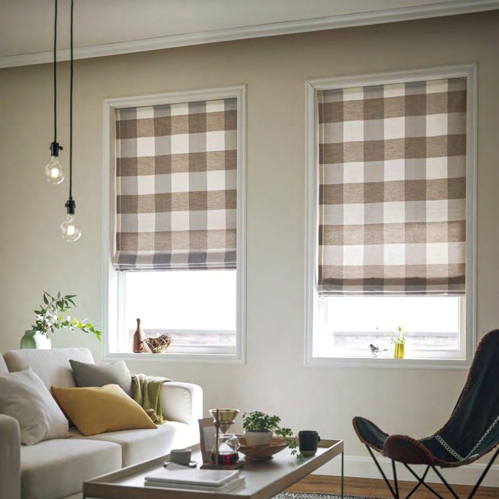 Mẫu 30: Thiết kế rèm cửa đẹp xếp lớp kẻ ô tạo sự ấn tượng