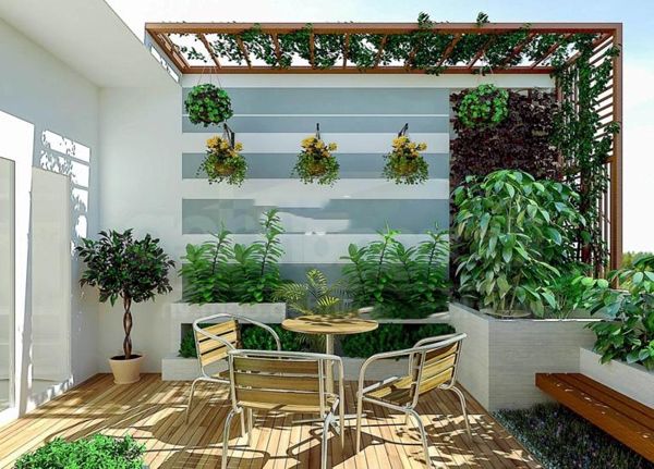 Không gian xanh luôn được nhiều gia chủ tin dùng khi trang trí không gian sân thượng