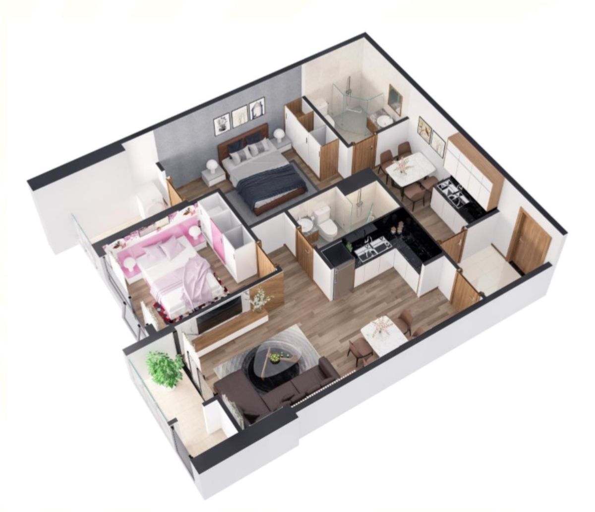 Đặc điểm của thiết kế nhà 50m2 2 phòng ngủ
