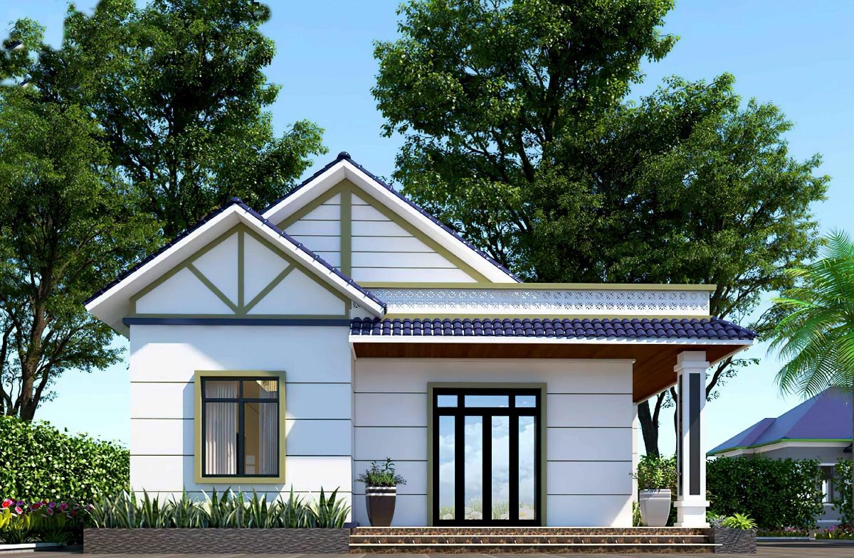 Nhà cấp 4 nông thôn hòa hợp với không gian thiên nhiên