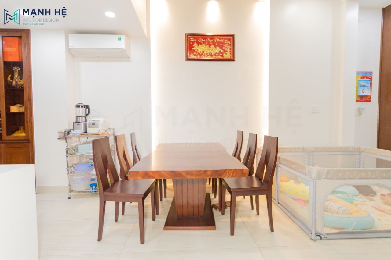 Bộ bàn ăn 6 ghế tiện nghi cho gia đình sinh hoạt ăn uống