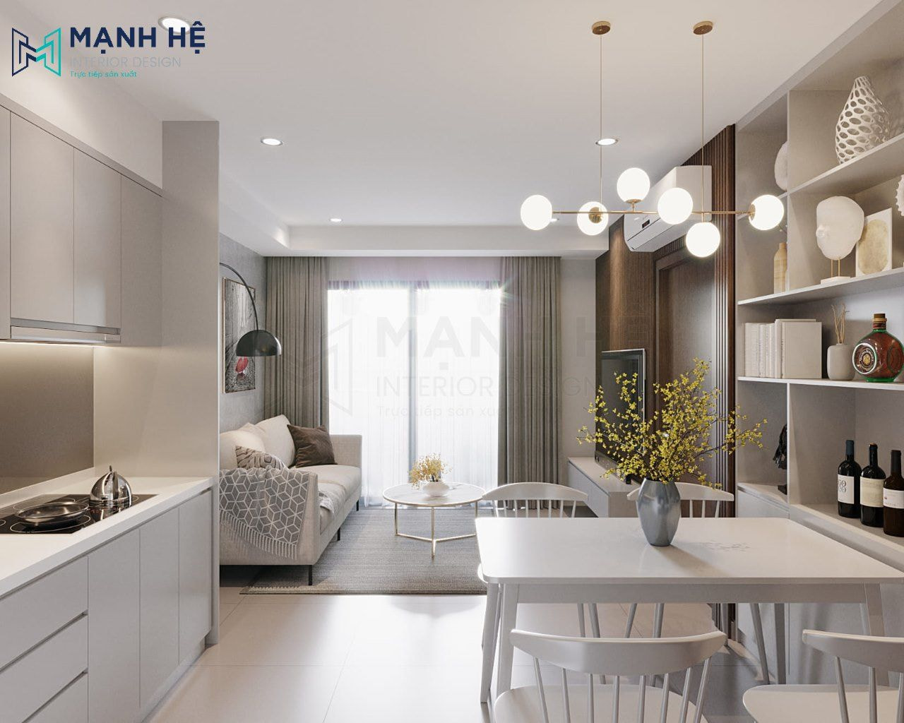 Tận dụng ánh sáng tự nhiên để căn hộ 66m2 thêm thoáng đã hơn