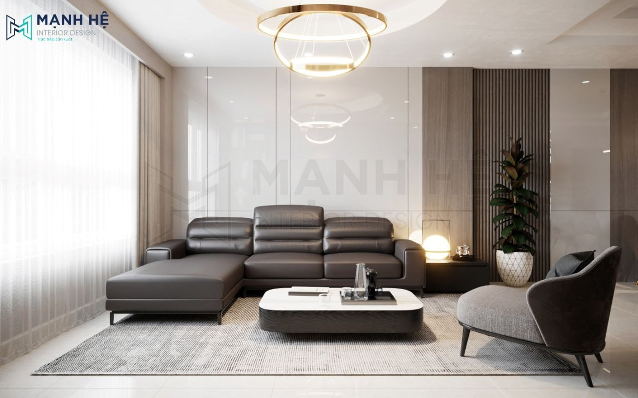 Vách ốp tường phủ acrylic sáng bóng thể hiện đẳng cấp của không gian