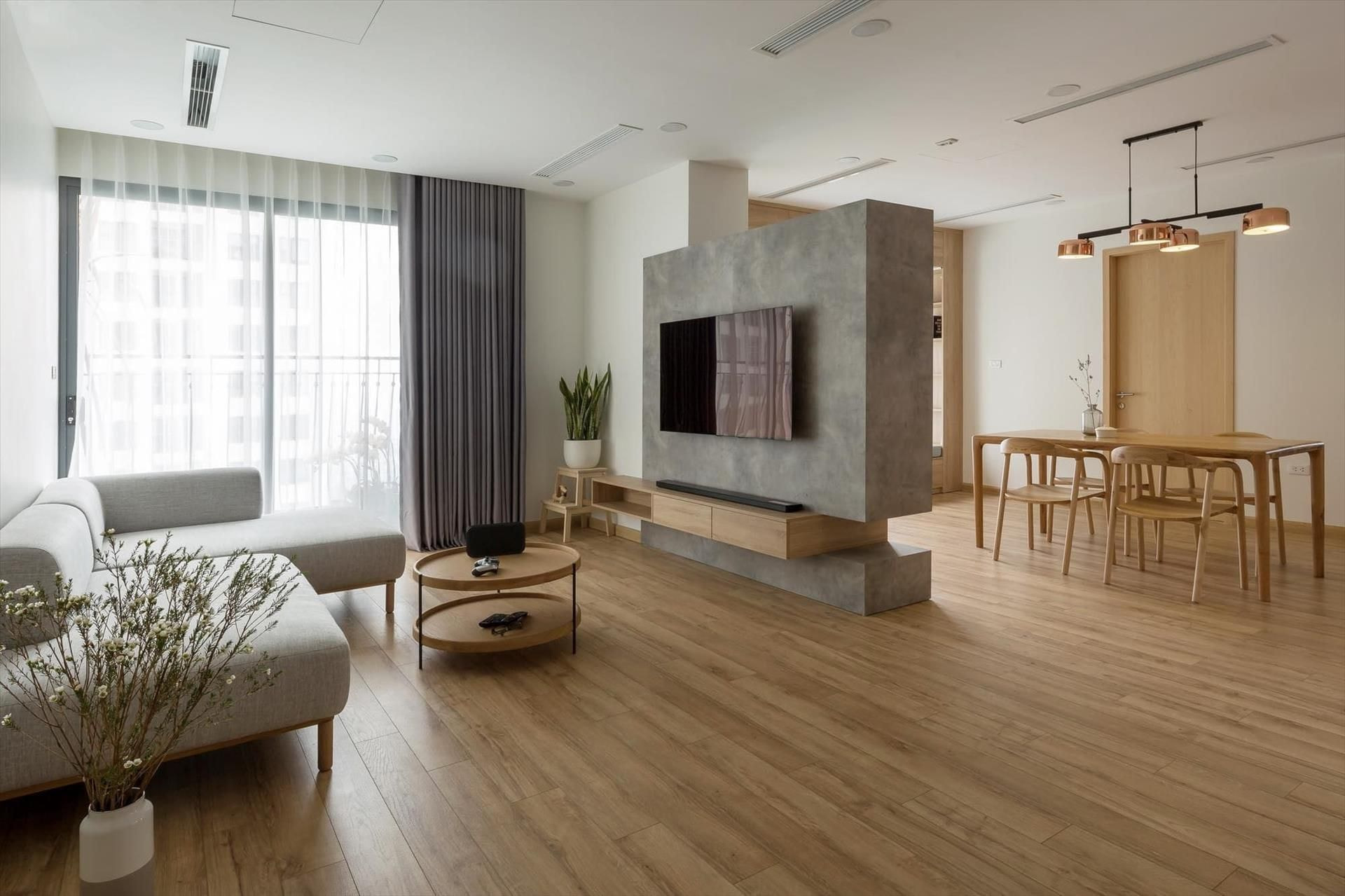 Thiết kế nội thất phòng khách phong cách Nhật Bản