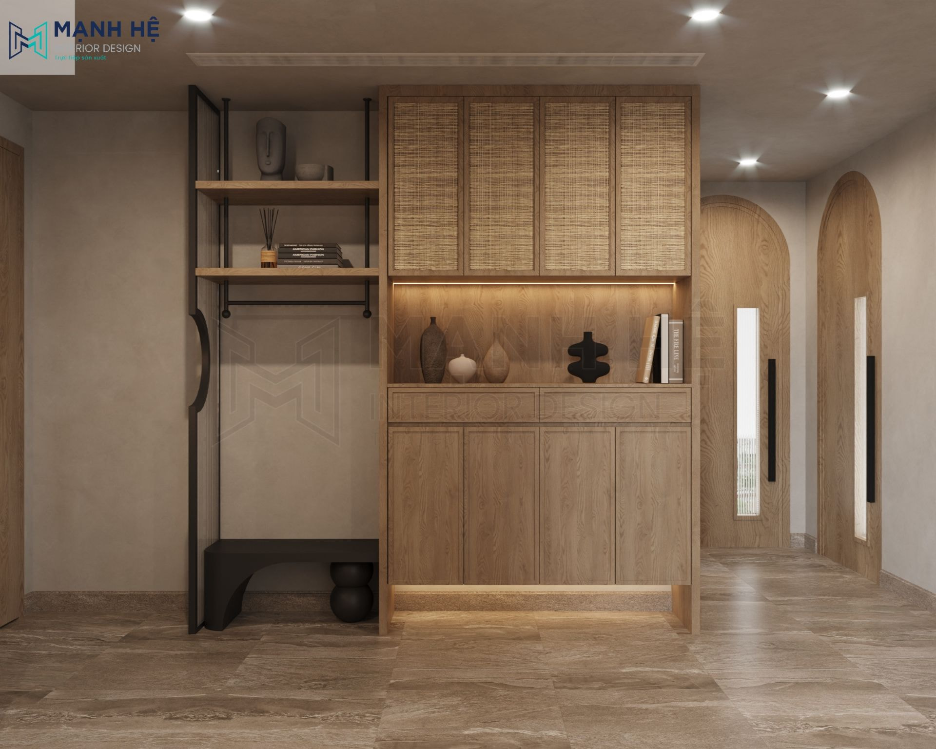 Thiết kế kệ tủ đựng đồ mang đậm phong cách Wabi Sabi