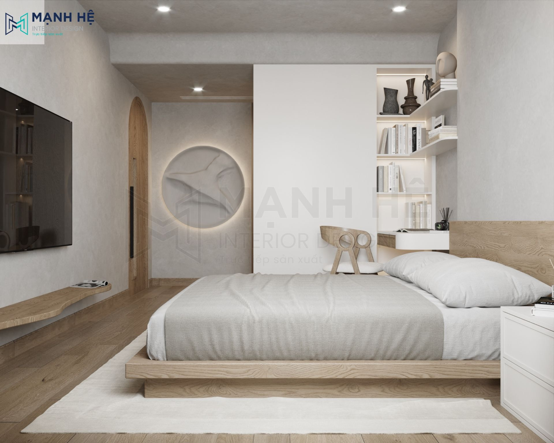 Tạo điểm nhấn cho không gian phòng ngủ với vách tường trang trí đèn tường nghệ thuật