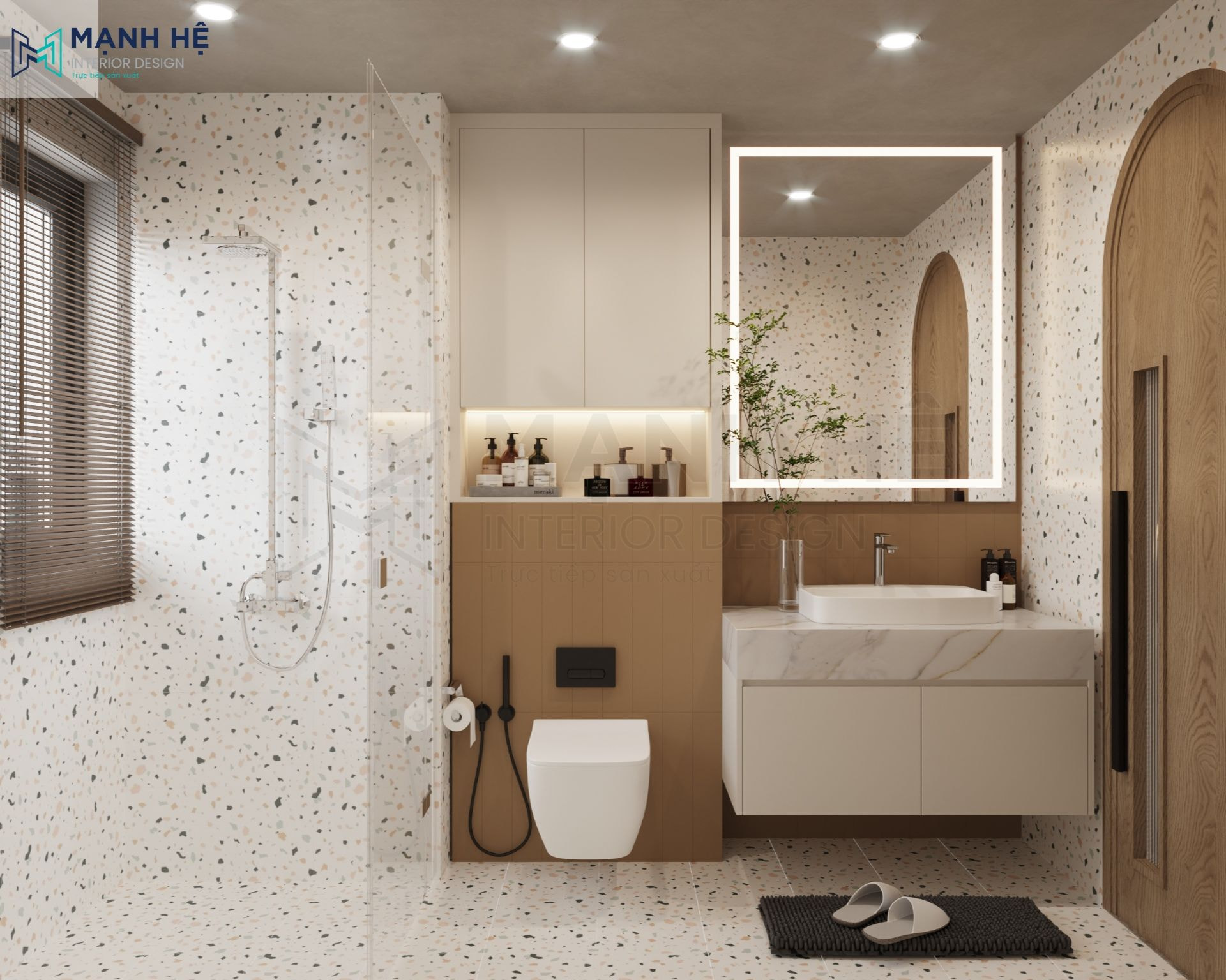 Phòng tắm được thiết kế hết sức độc đáo và ấn tượng
