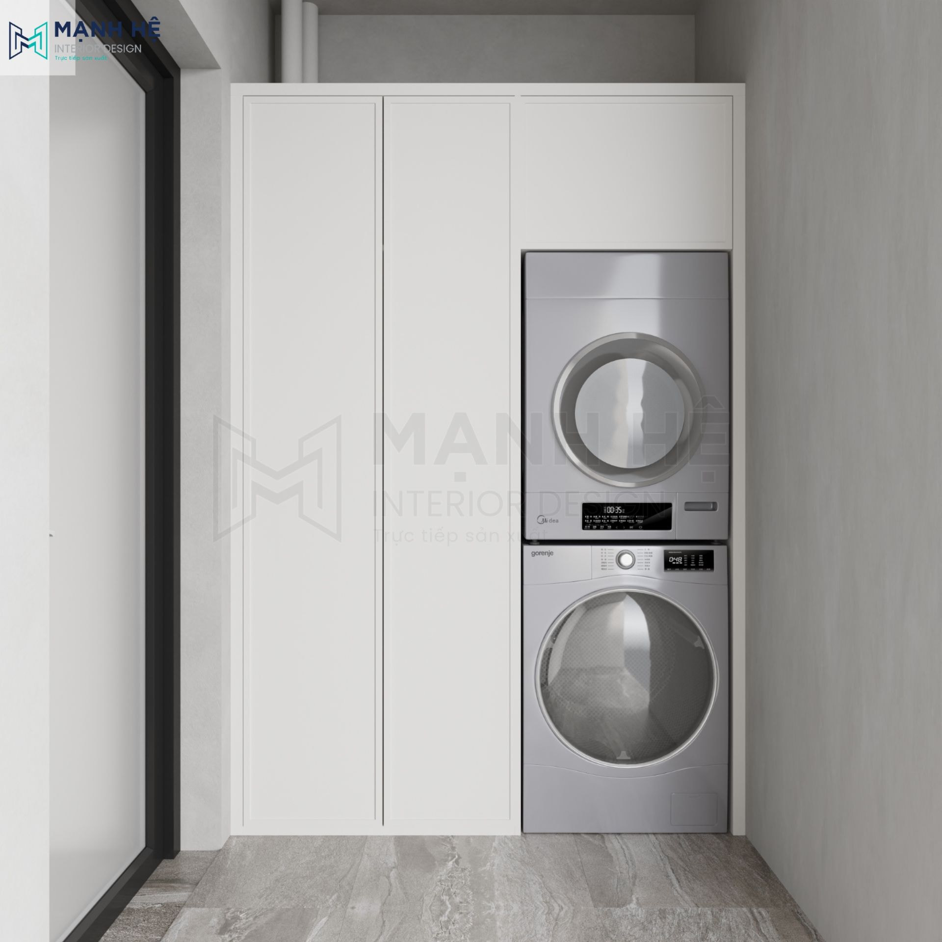 Khu vực giặt sấy được bố trí ở không gian riêng tiện lợi cho chủ nhà