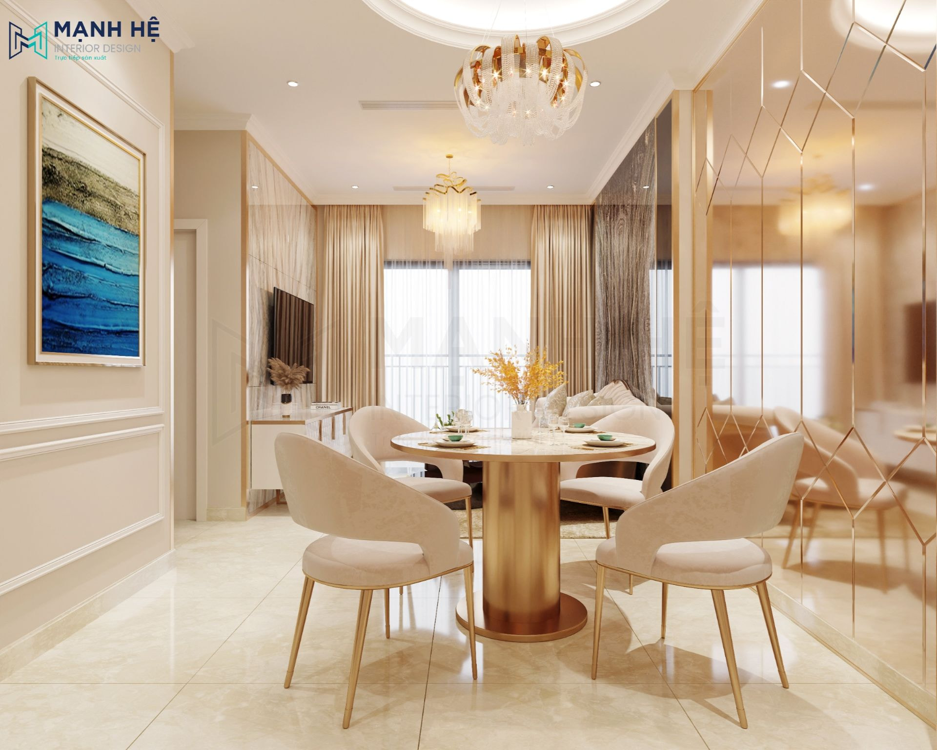 Kính thủy mờ ốp tường giúp tăng sự đẳng cấp cho toàn bộ không gian