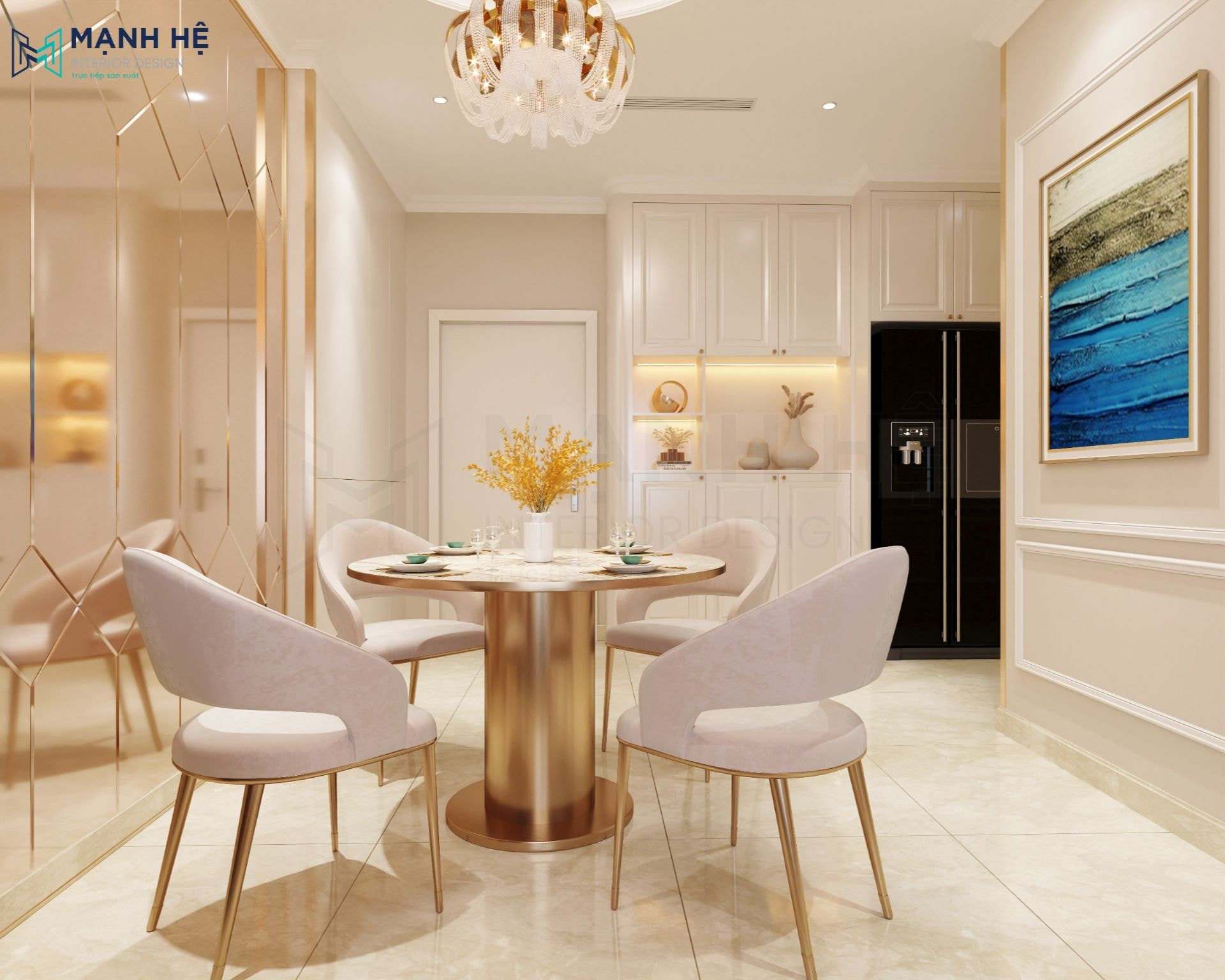 Phòng ăn liền phòng bếp tiện nghi