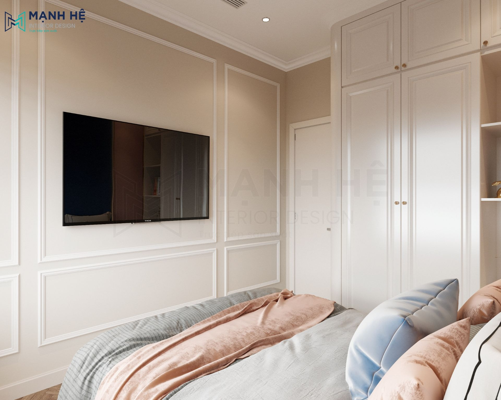 Nội thất gỗ tự nhiên giúp tăng tính thẩm mỹ và sang trọng cho phòng ngủ