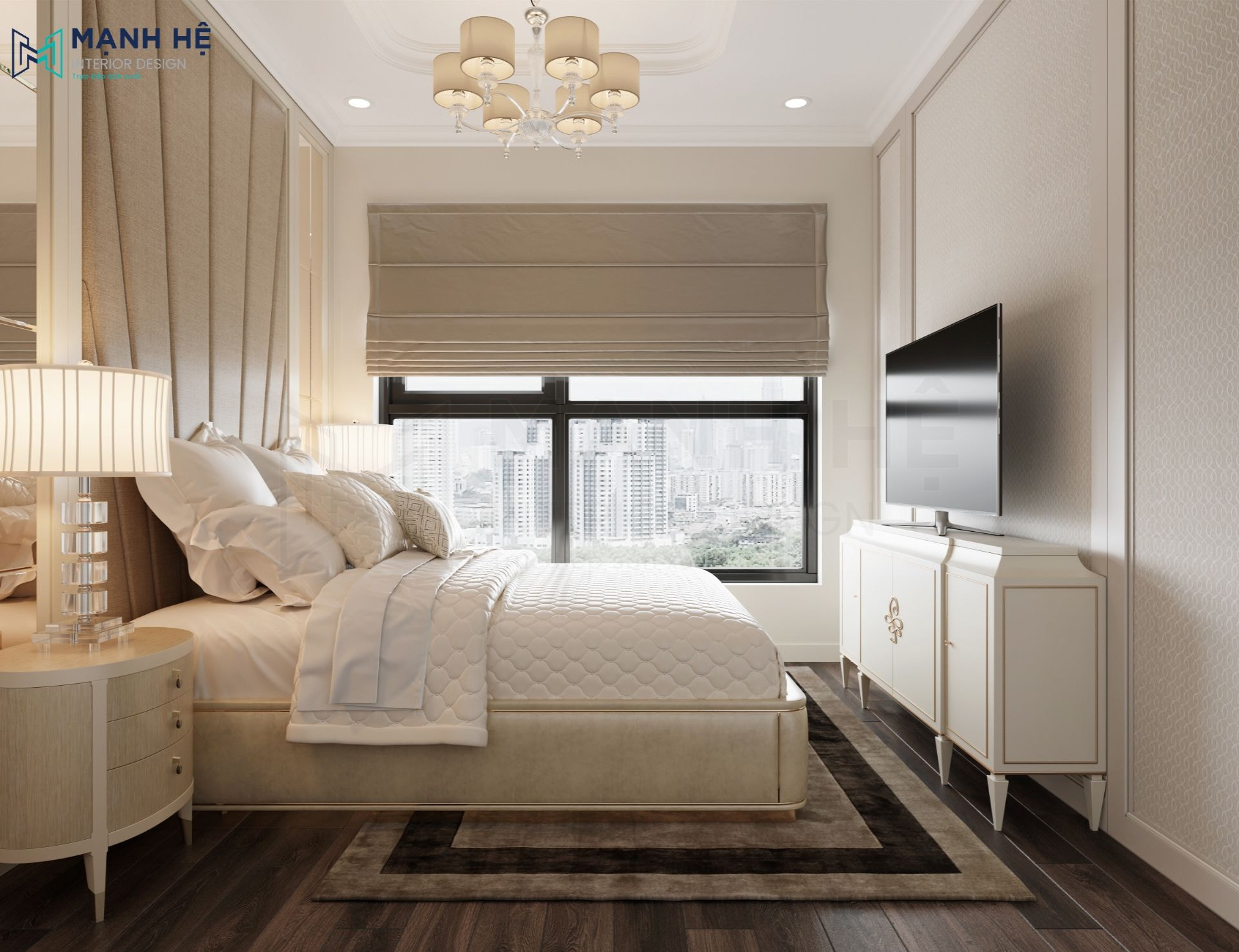 Sử dụng rèm roman cho căn phòng nhỏ