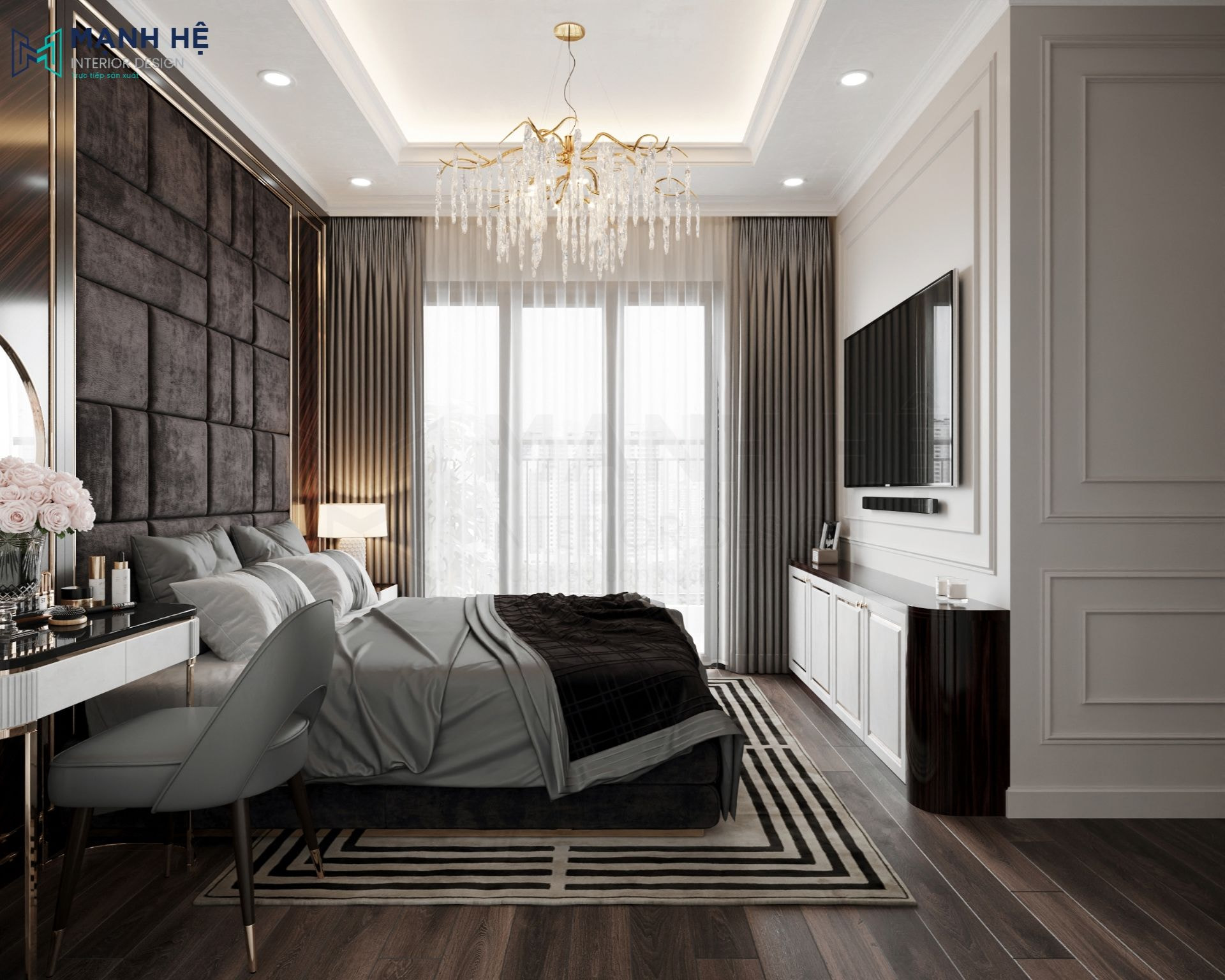 Tận dụng áng sáng tự nhiên sau lớp rèm cửa để không gian phòng ngủ thông thoáng hơn