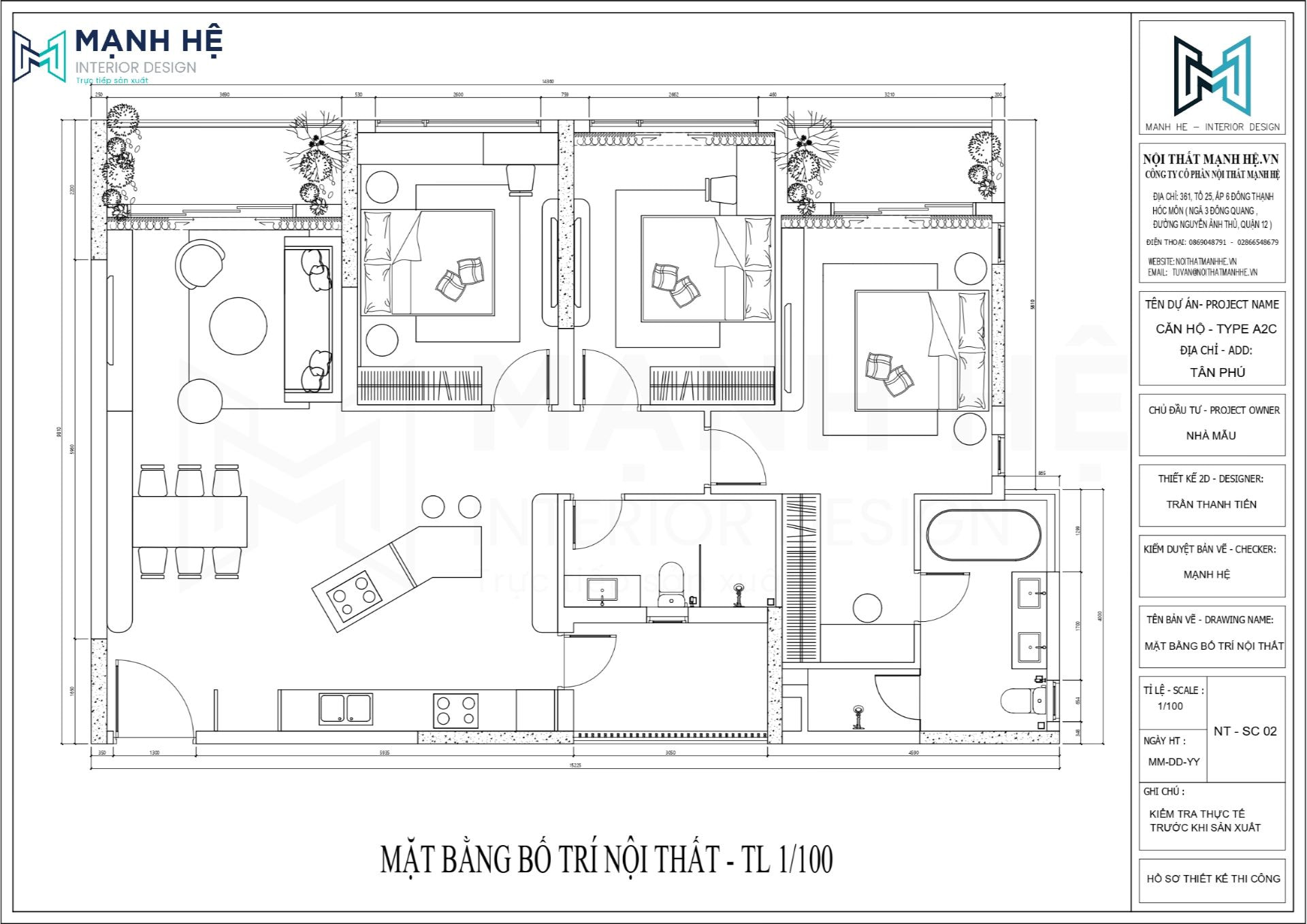 Bản vẽ mặt bằng căn hộ A2C - 110m2 - tại căn hộ chung cư Diamond Alnata