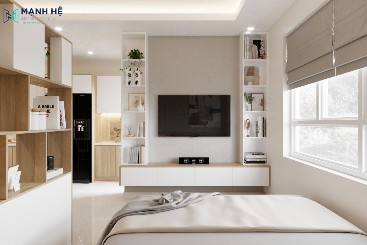 Kệ tủ tivi vẫn được thiết kế riêng để tạo nên những giây phút giải trí thoải mái