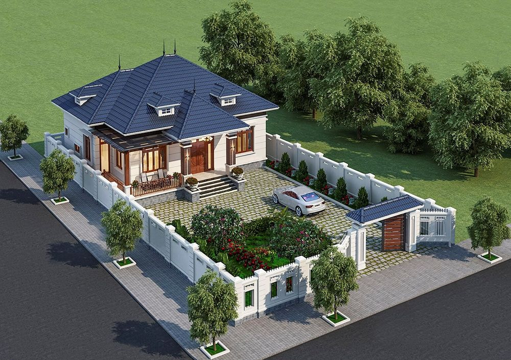 Thiết kế nhà tích hợp sân vườn tạo sự thân thiện với thiên nhiên