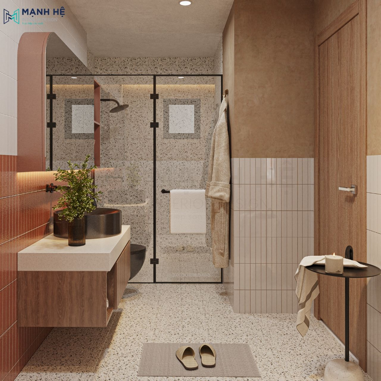 Sử dụng bồn tắm đứng bằng cửa kính cao cấp