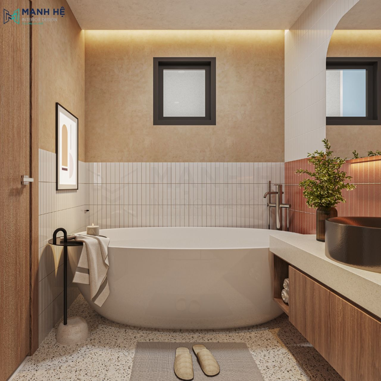 Ốp đá phòng vệ sinh để chống trơn trượt, tạo cảm giác sạch sẽ