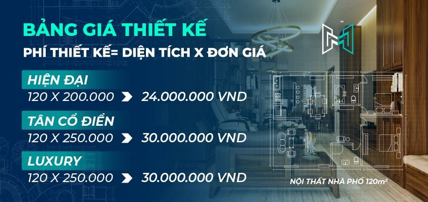 Cách tính giá thiết kế nội thất nhà phố theo từng phong cách, bạn có thể áp dụng tương tự cho chung cư và biệt thự