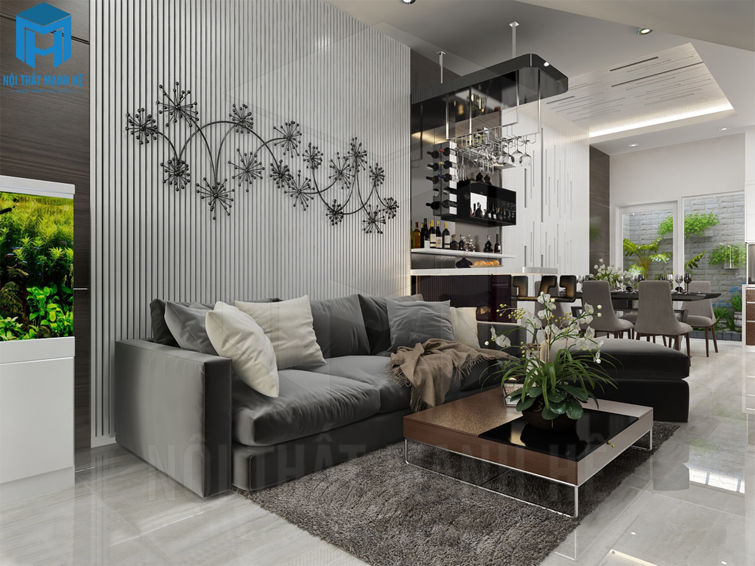 thiết kế nội thất nhà phố phòng khách