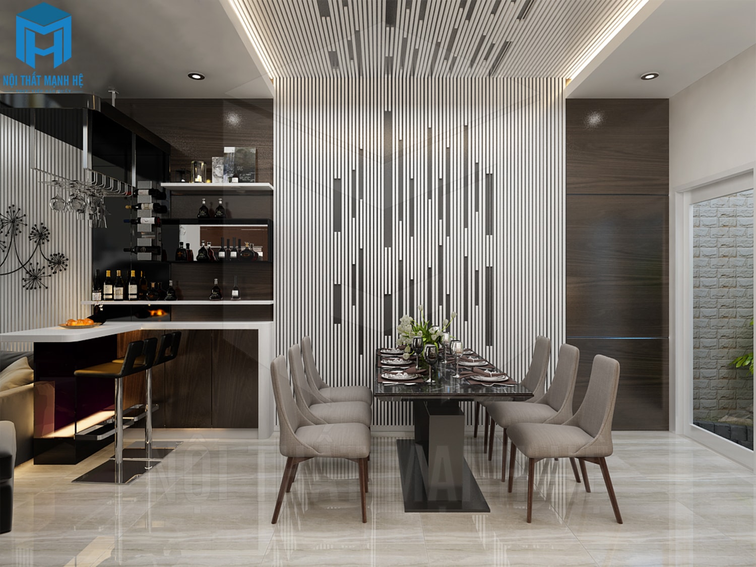 thiết kế nội thất phòng ăn