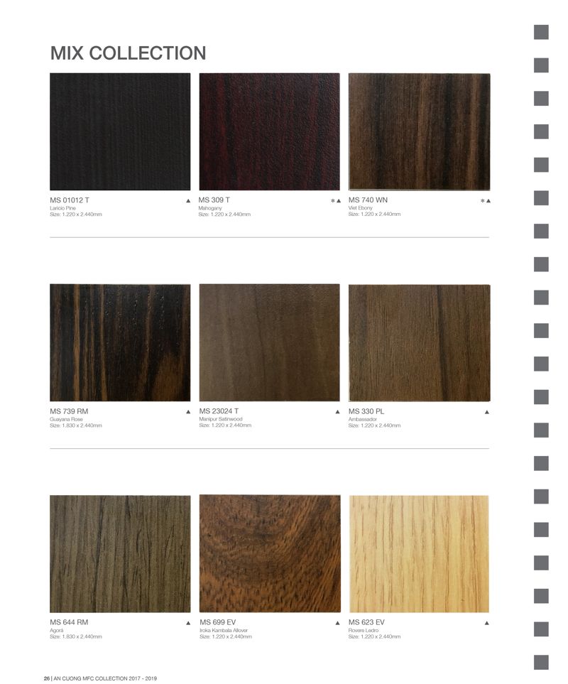 mã gỗ melamine an cường