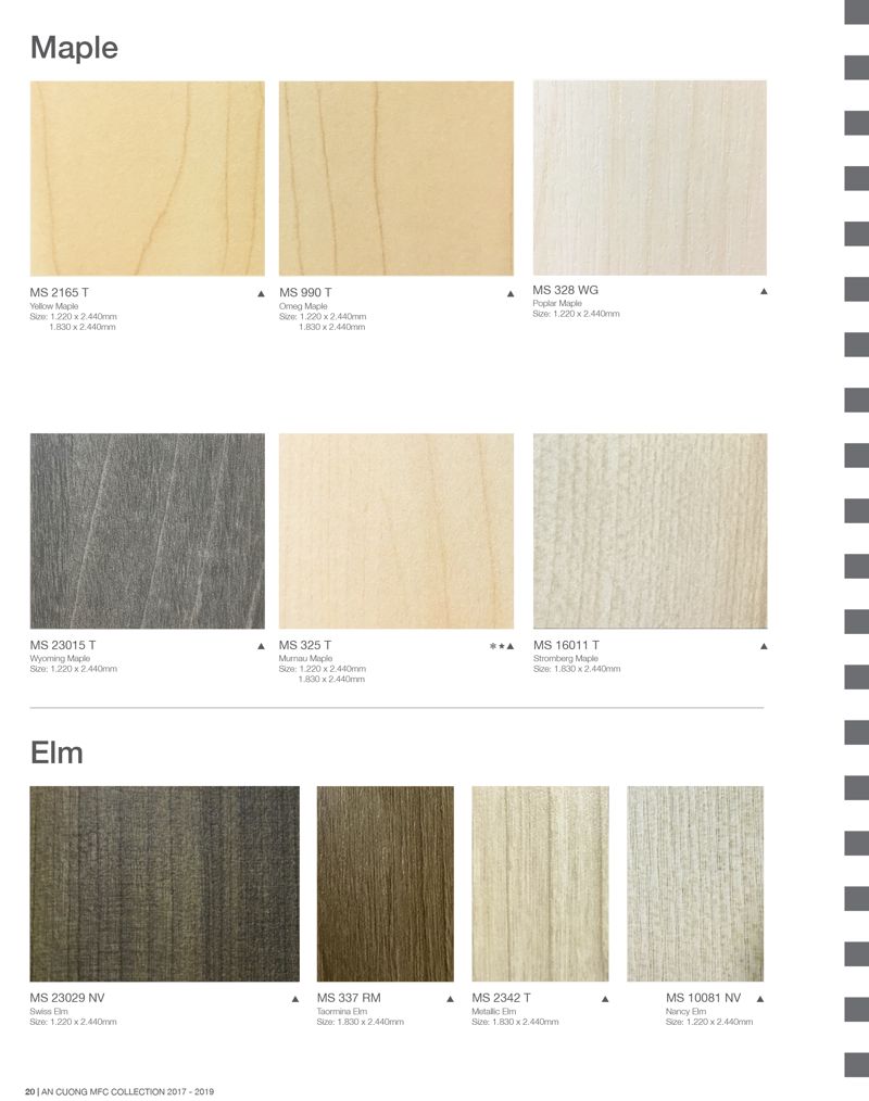 mã ván công nghiệp phủ melamine