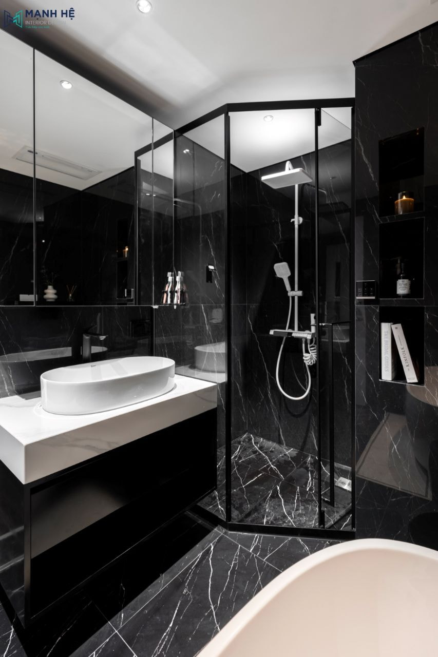 Thi công nội thất phòng vệ sinh ốp đá cao cấp