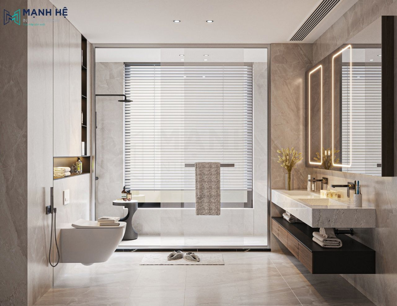 Ốp đá cao cấp chống trơn trượt cho phòng vệ sinh