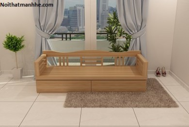 Giường gấp thành ghế sofa bằng gỗ tự nhiên đẹp, giá rẻ