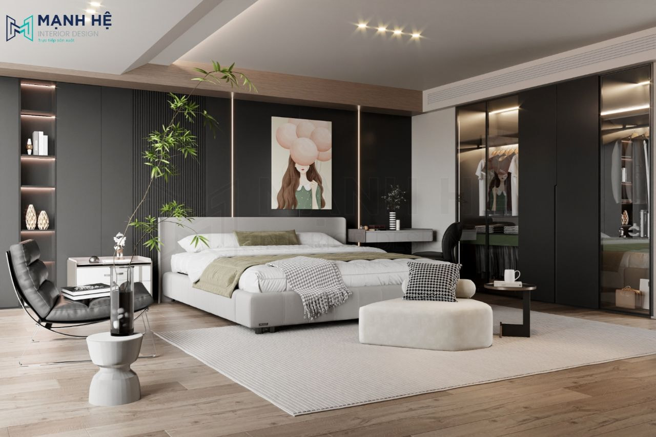 Nội thất phòng ngủ cho nữ 25m2 rộng rãi – tiện nghi