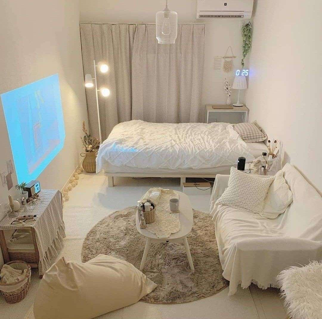 Căn hộ studio với phòng khách liền phòng ngủ theo phong cách Hàn Quốc