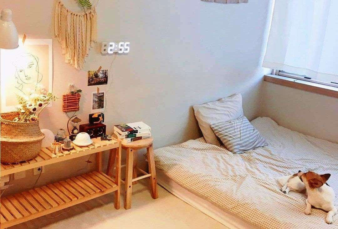 Phòng ngủ Hàn Quốc đơn giản cho bạn nữ độc thân