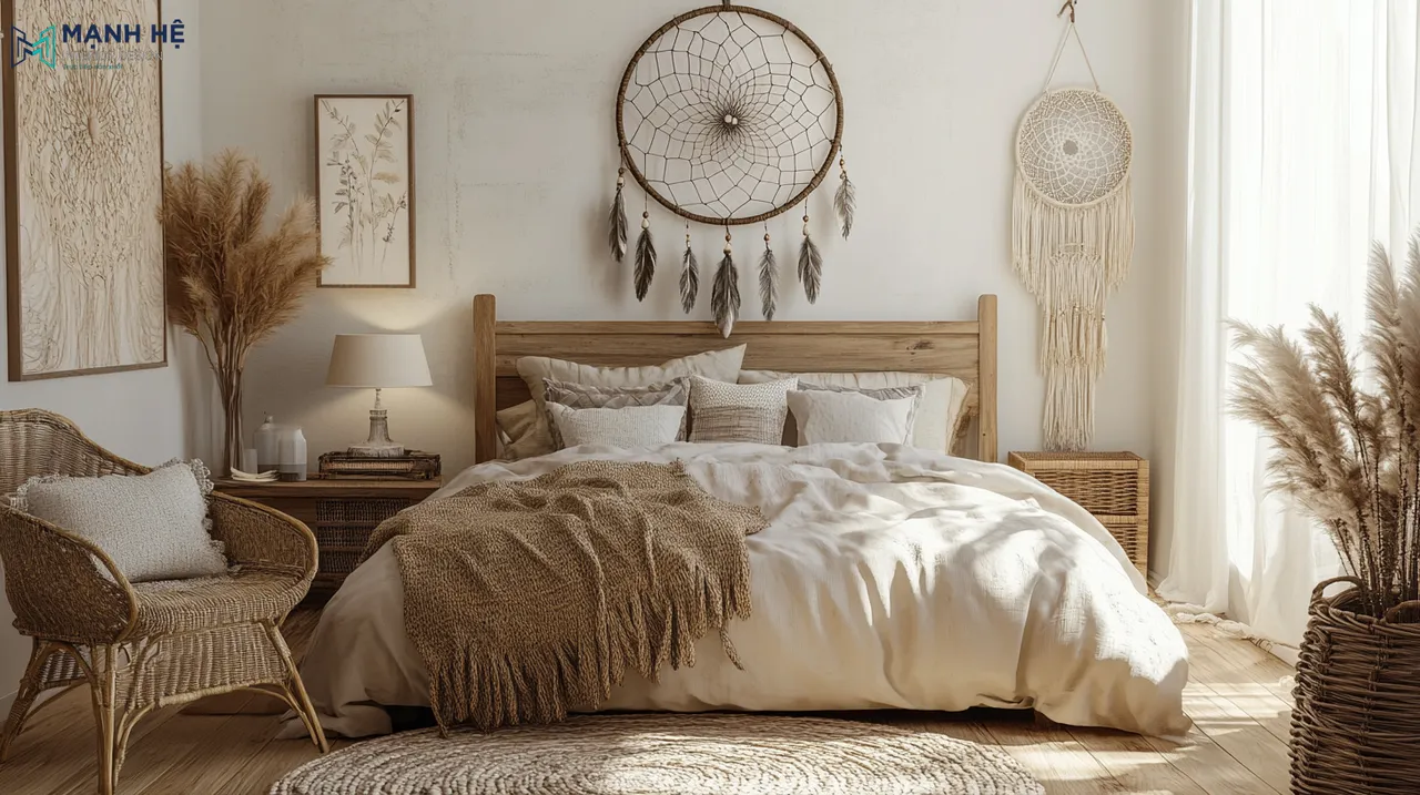 Dreamcatcher trang trí đầu giường mang đậm dấu ấn phong cách Vintage