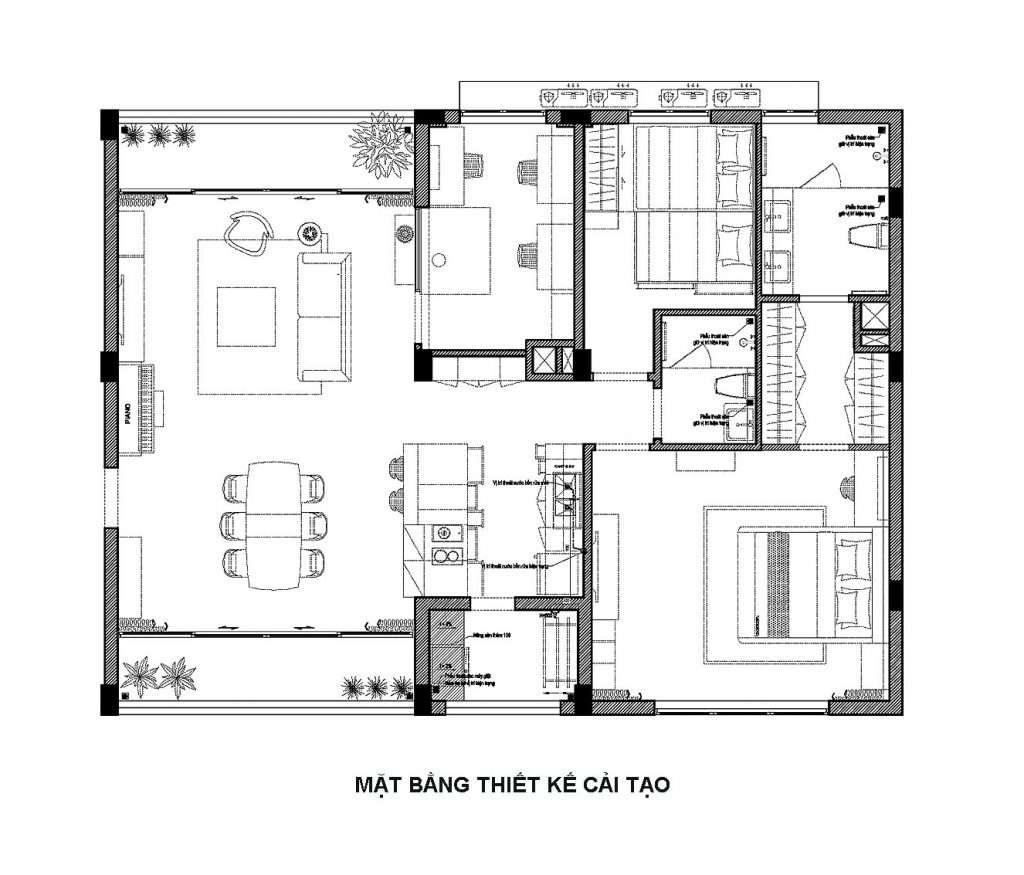 Bố trí mặt bằng thiết kế nội thất chung cư 130m2 cho gia đình có trẻ nhỏ