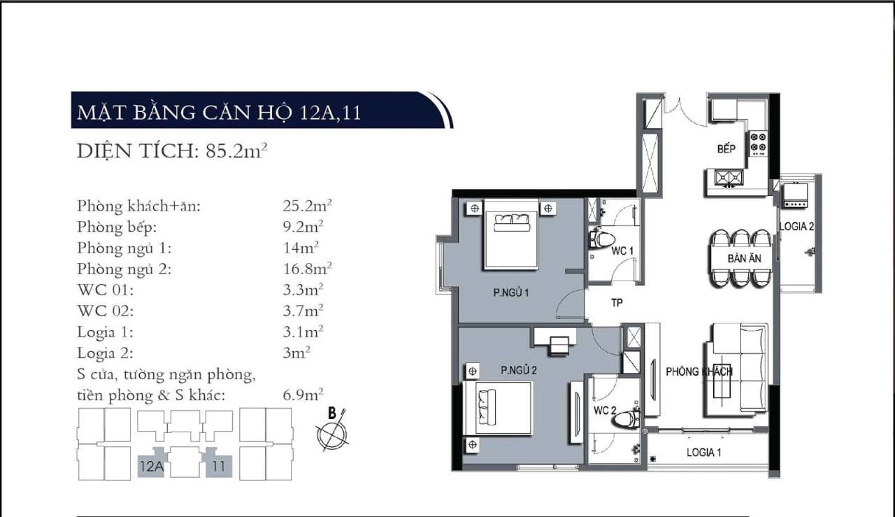 Bản vẽ căn hộ 2 phòng ngủ - 85m (1)