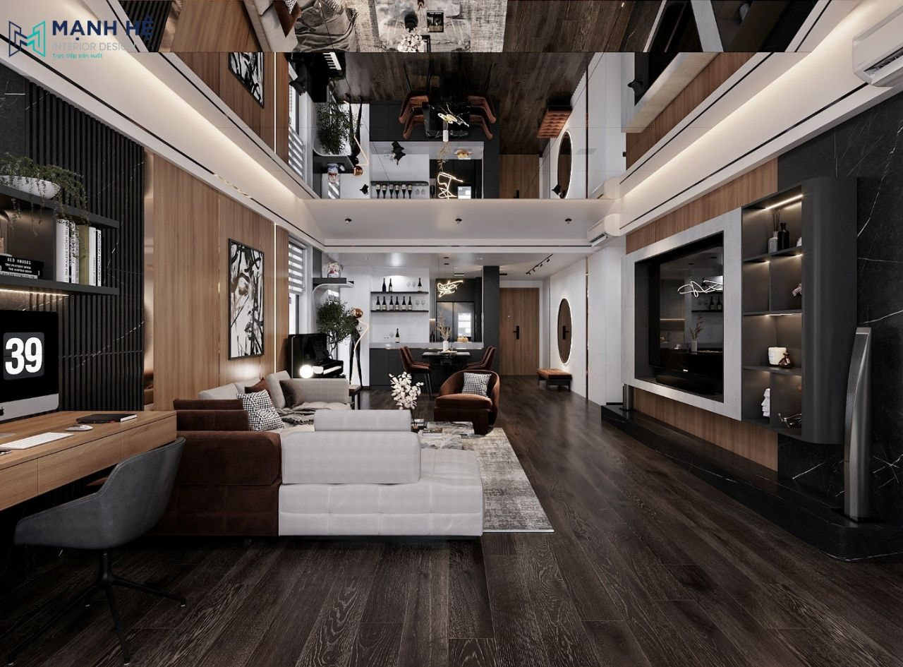 Mẫu phòng khách đẹp đơn giản cho căn hộ 150m2