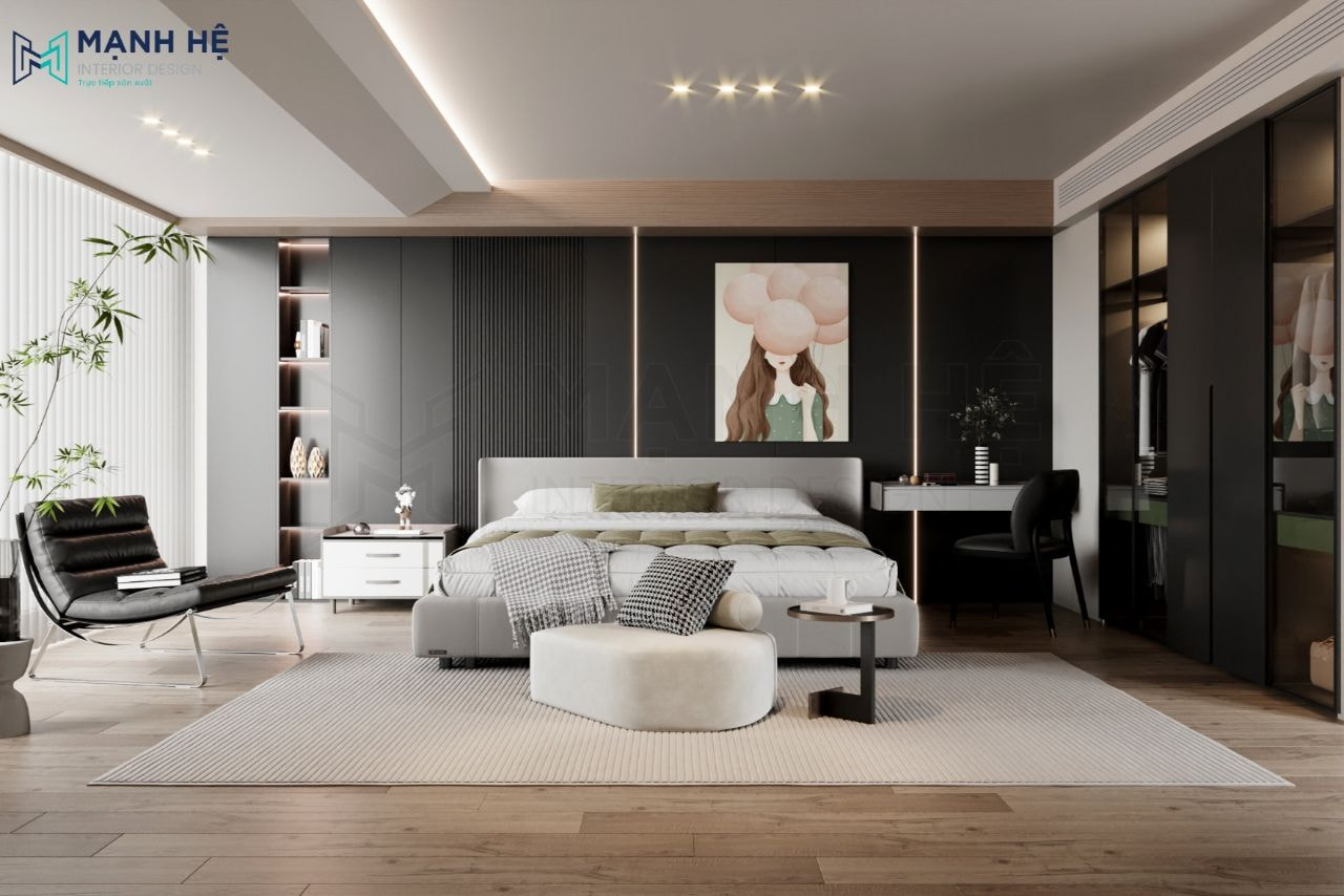 Trang trí nội thất phòng ngủ cho nữ hiện đại
