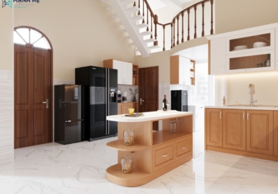 Tủ bếp gỗ Sồi Tự Nhiên TB15