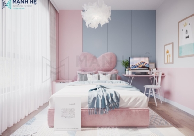 Màu pastel nhẹ nhàng giúp tôn lên vẻ đẹp của các món đồ nội thất trong phòng ngủ