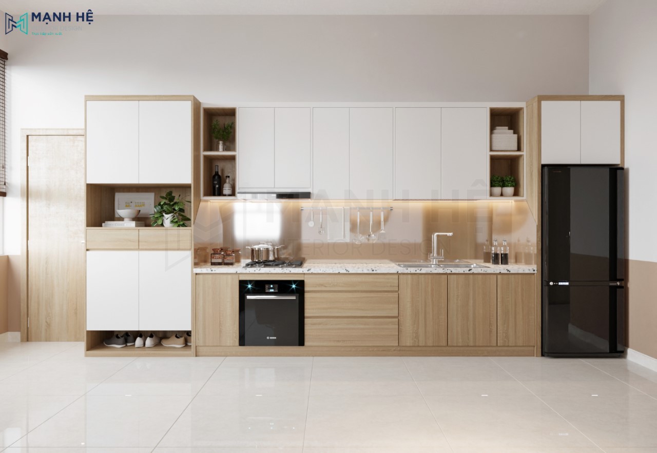Tủ bếp gỗ công nghiệp TBM20
